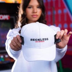 Young & Reckless Women’s Off Limits Sports Hat - White with ponytail loop